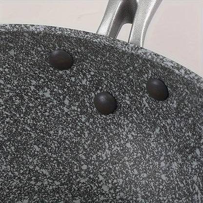 1pc Premium Maifan Stone Non-Stick Flat Bottom Frying Pan - Multi-Purpose Cooking Pot for Milk, Soup, and Household Use - Electromagnetic Stove Universal, Durable, Easy to Clean, and Heat-Resistant