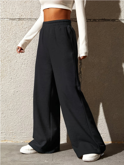 gbolsos  High Waist Casual Loose Pants, Straight Wide Leg Sports Pants, Women's Athleisure