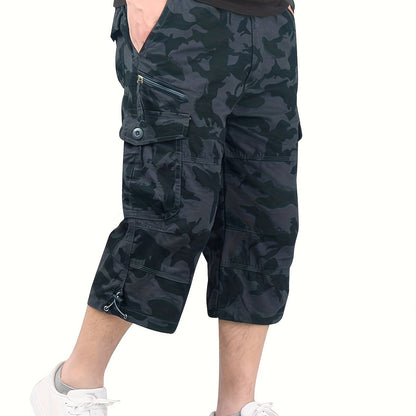 gbolsos Street Style Men's Casual Cargo Capris Jeans With Pocket, Men's Outfits