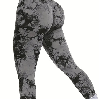 gbolsosRandom Print Leggings, High Waist Sports Casual Leggings, Women's Clothing