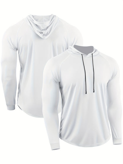 gbolsos  Autumn And Winter Muscle Training Fitness Clothes Basketball T-shirt Men's Loose Casual Sports Hooded Pullover Running Marathon Quick Dry Long Sleeve Shirt