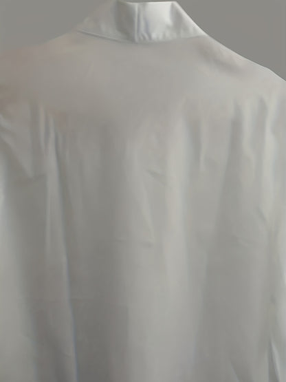 Tie Neck Solid Blouse, Casual Long Sleeve Work Office Blouse, Women's Clothing