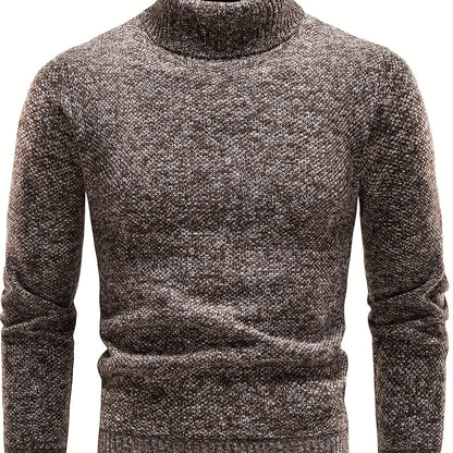 gbolsos  Men's Casual Sweater, Knit Slim Fit Pullover Turtleneck Sweater For Fall & Winter