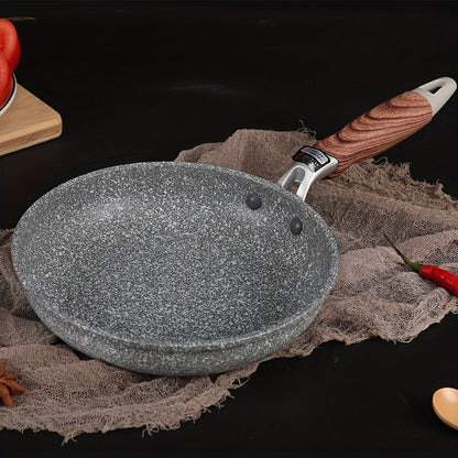 1pc Premium Maifan Stone Non-Stick Flat Bottom Frying Pan - Multi-Purpose Cooking Pot for Milk, Soup, and Household Use - Electromagnetic Stove Universal, Durable, Easy to Clean, and Heat-Resistant