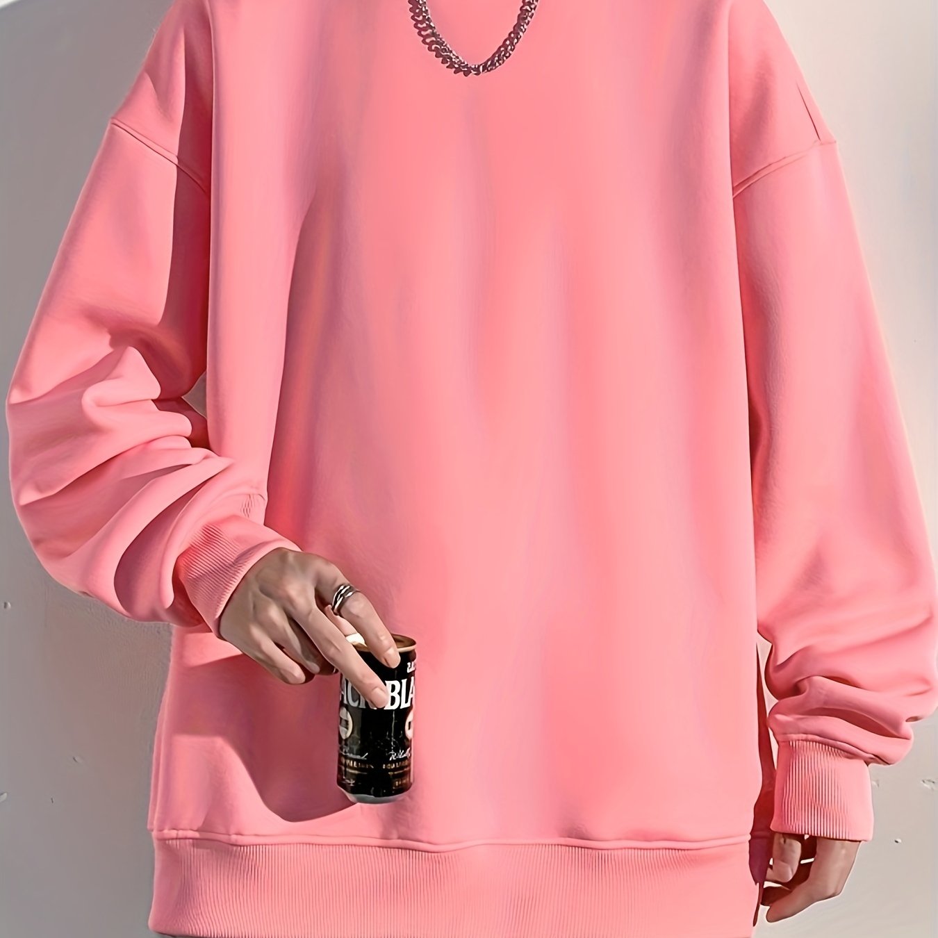 gbolsos Men's Crew Neck Sweatshirt Pullover For Men Solid Sweatshirts For Spring Fall Long Sleeve Tops