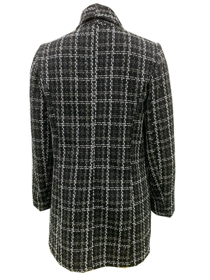 gbolsos  Plaid Pattern Double Breasted Jacket, Casual Long Sleeve Open Front Outerwear, Women's Clothing