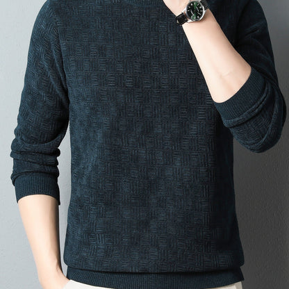 gbolsos  Winter New Men's Casual Sweater Round Neck Plus Thick Base Warm Sweater Best Sellers
