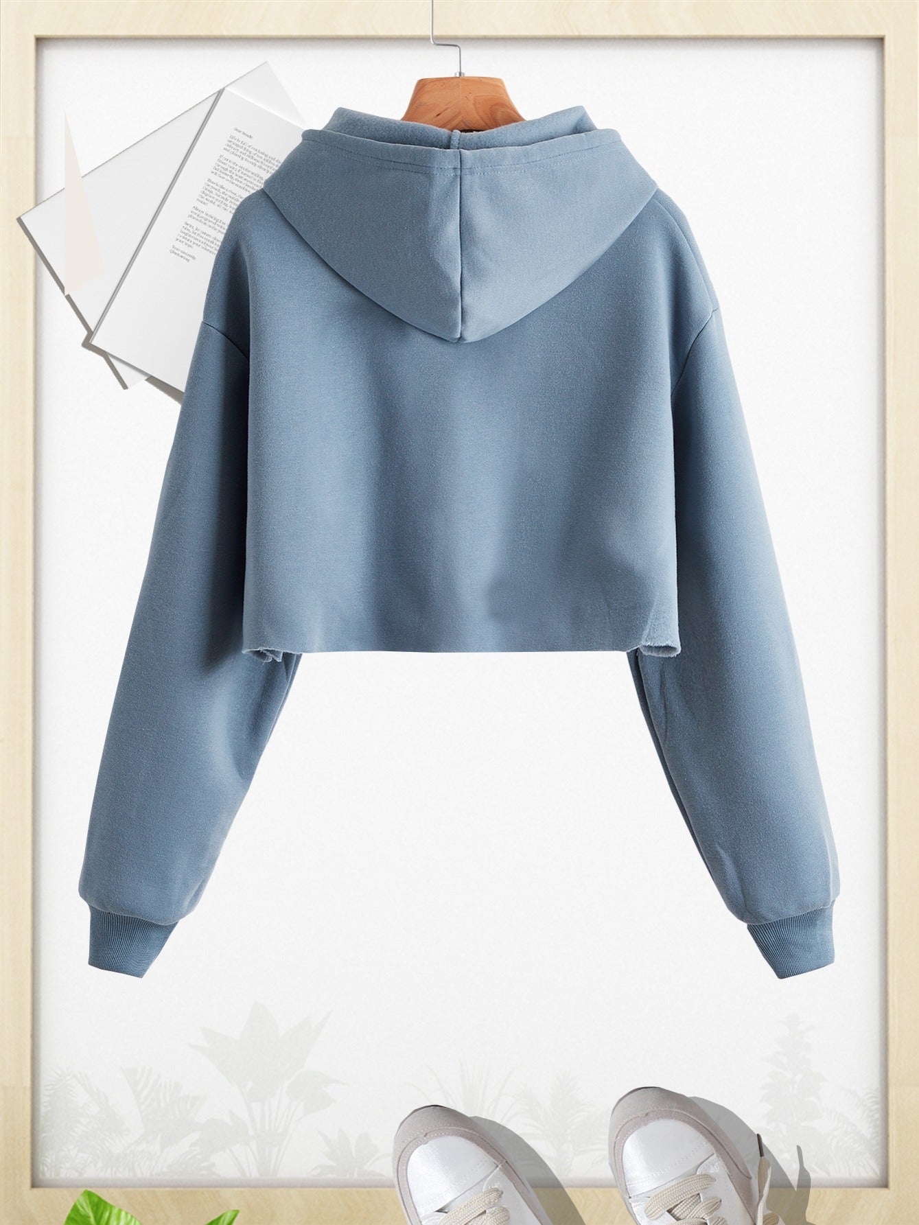 gbolsosWomen Pullover Cropped Hoodies, Long Sleeves Sweatshirts, Casual Basic Hooded Top