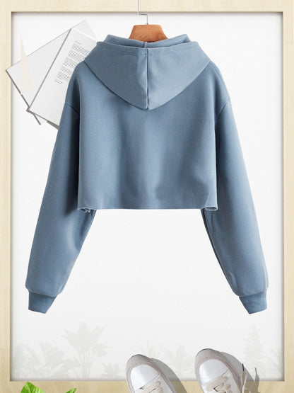 gbolsosWomen Pullover Cropped Hoodies, Long Sleeves Sweatshirts, Casual Basic Hooded Top
