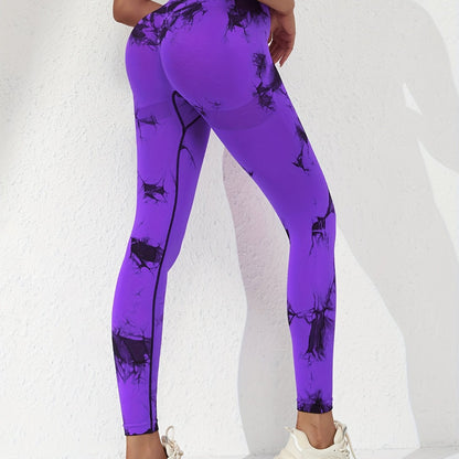 gbolsosRandom Print Leggings, High Waist Sports Casual Leggings, Women's Clothing
