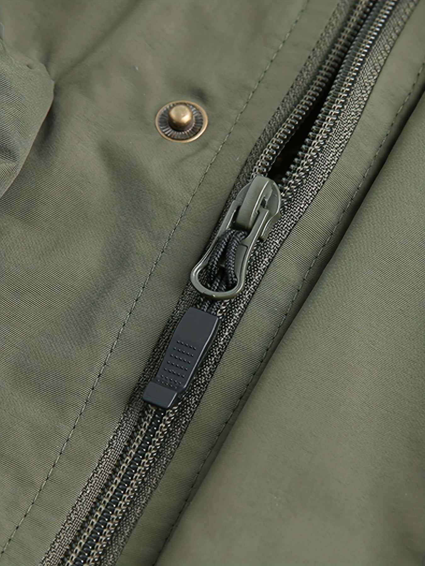 gbolsos   Zipper Pockets Cargo Vest, Men's Casual Outwear Stand Collar Zip Up Vest For Summer Outdoor Fishing Photography