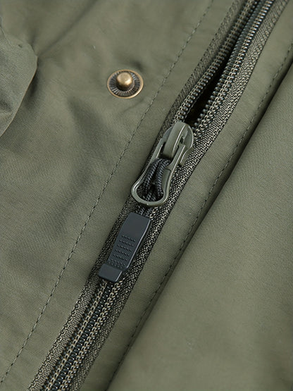 gbolsos   Zipper Pockets Cargo Vest, Men's Casual Outwear Stand Collar Zip Up Vest For Summer Outdoor Fishing Photography