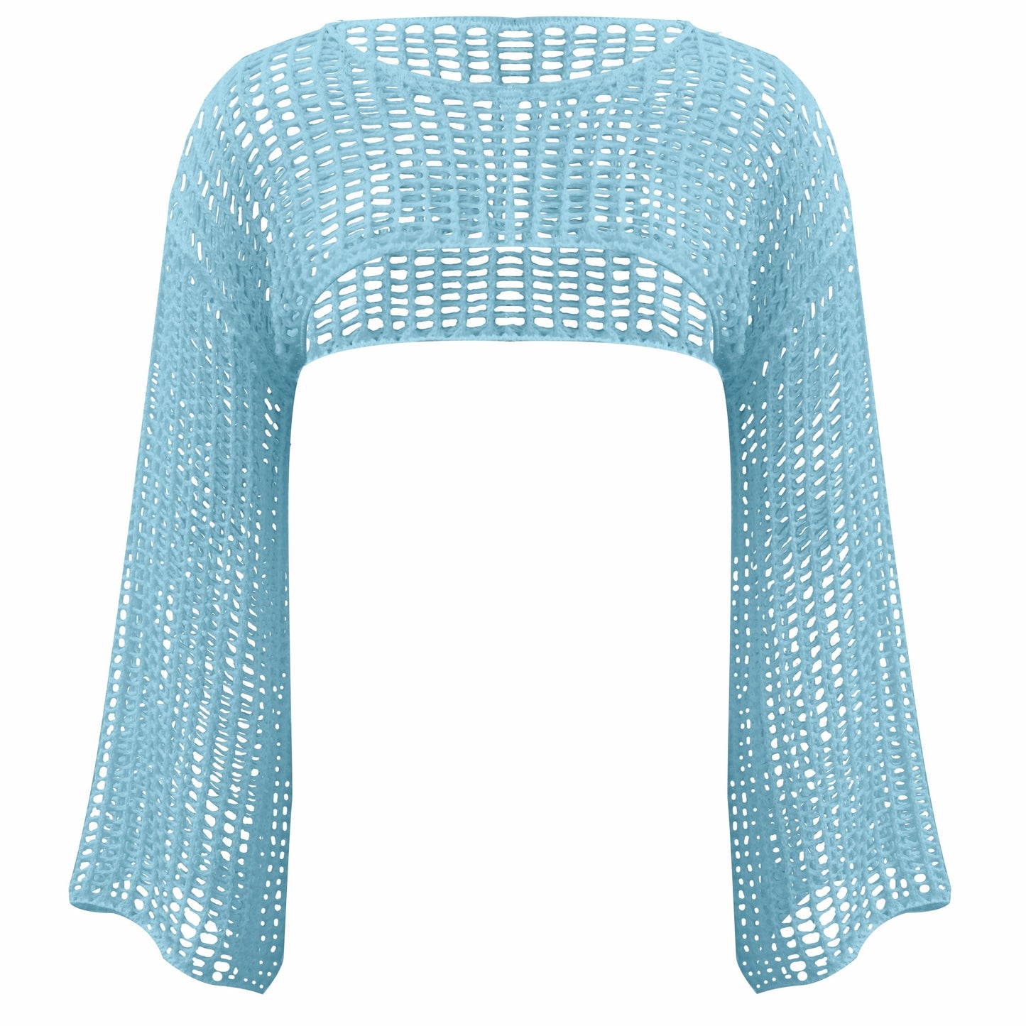 Y2K Hollow Out Crop Sweater, Long Sleeve Casual Sweater For Spring & Fall, Women's Clothing