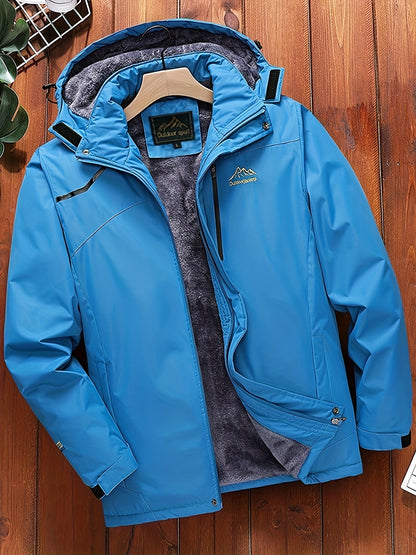 gbolsos  Men's Fleece Zip Up Hooded Jacket, Casual Sports Trench Coat