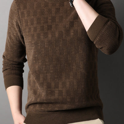 gbolsos  Winter New Men's Casual Sweater Round Neck Plus Thick Base Warm Sweater Best Sellers