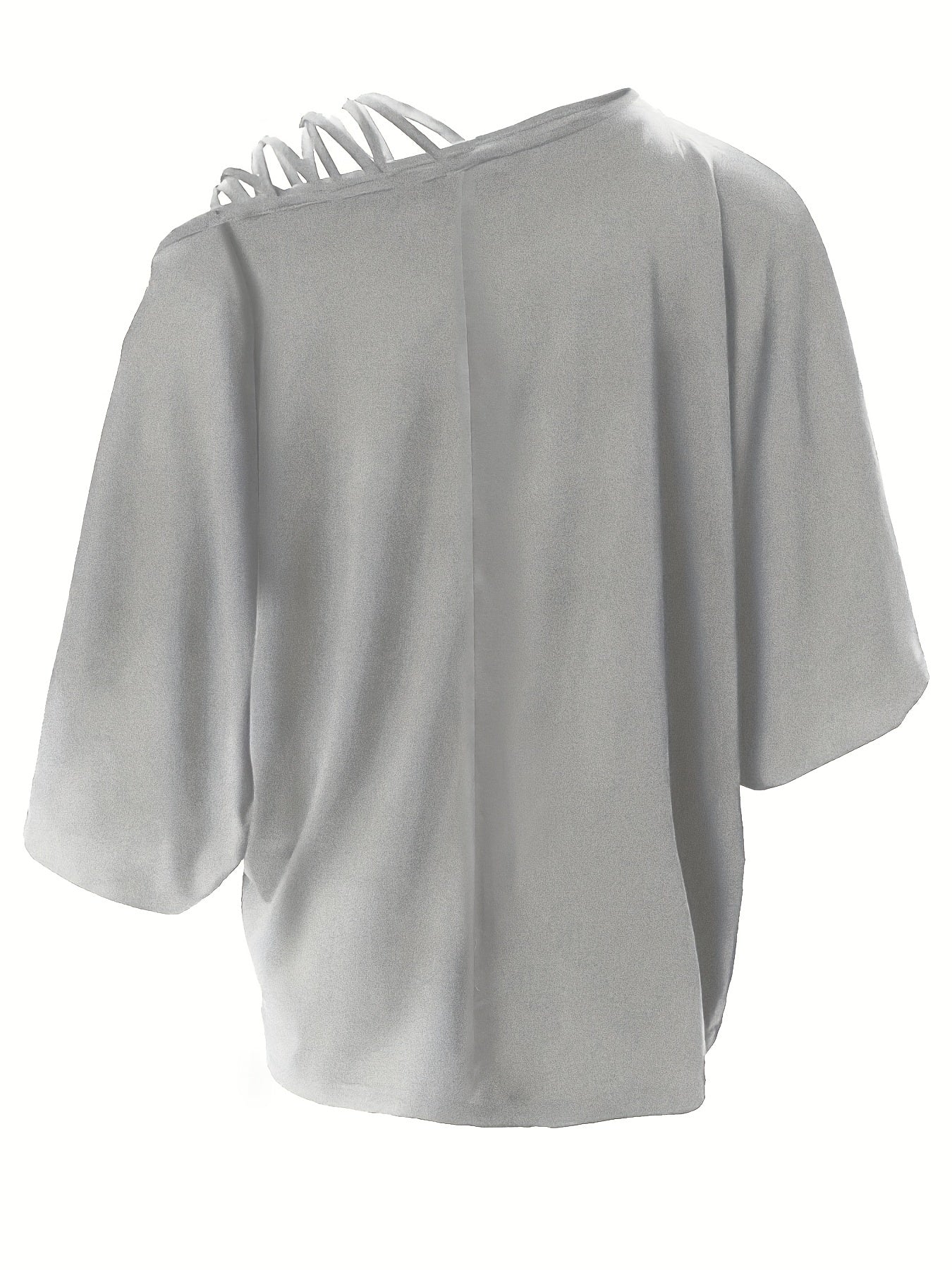 2025 gbolsos  Cold Shoulder Criss Cross T-Shirt, Casual Crew Neck Long Sleeve T-Shirt For Spring & Summer, Women's Clothing