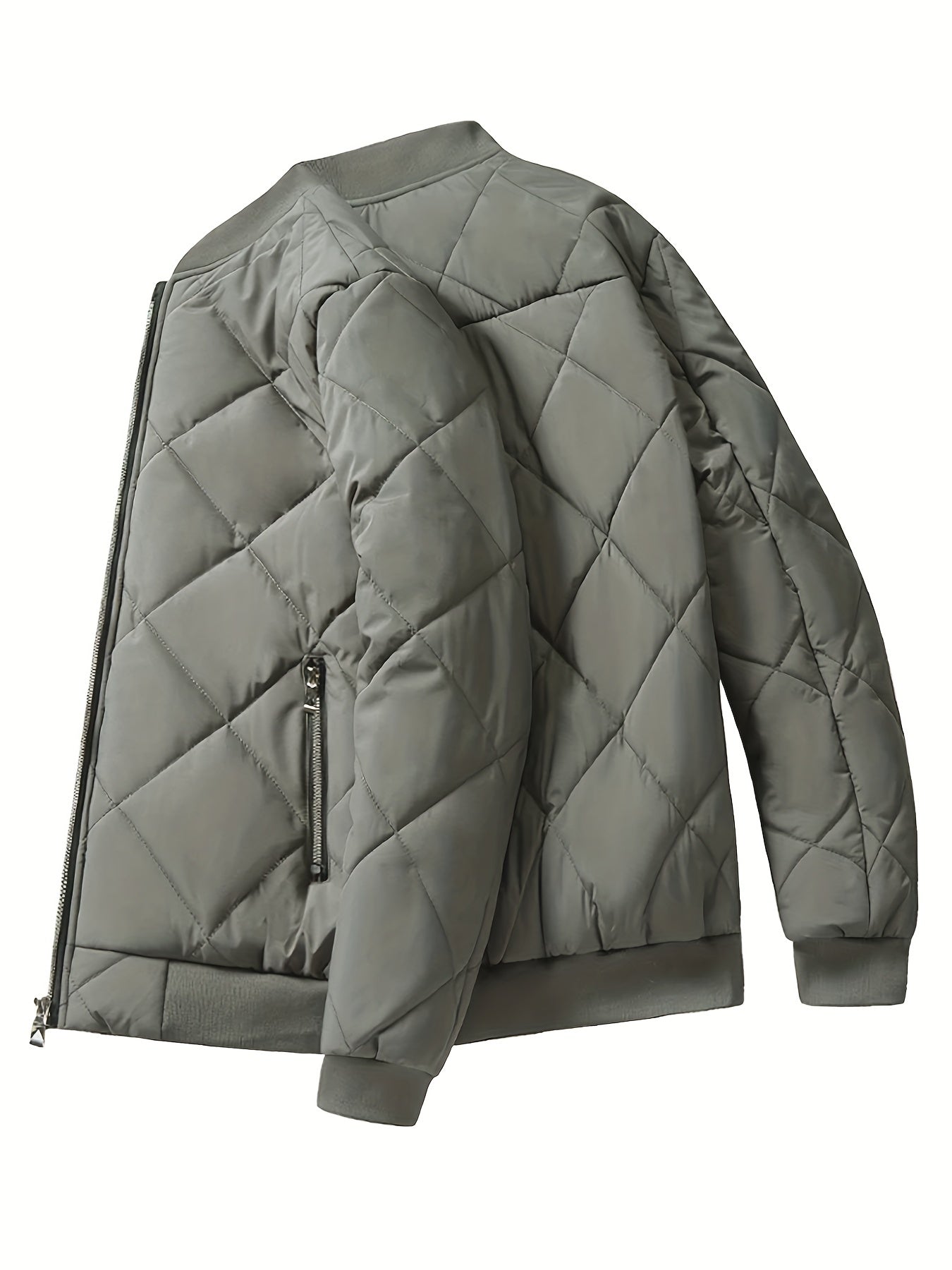 gbolsos  Warm Fleece Thickened Jacket, Men's Casual Baseball Collar Zip Up Jacket Coat For Fall Winter