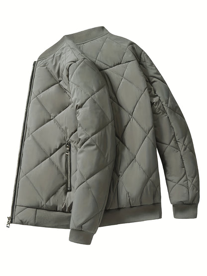 gbolsos  Warm Fleece Thickened Jacket, Men's Casual Baseball Collar Zip Up Jacket Coat For Fall Winter