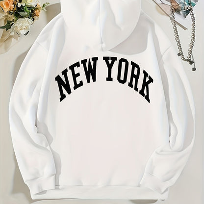 gbolsos  NEW YORK Letter Print Boys Casual Pullover Long Sleeve Hoodies, Boys Sweatshirt For Spring Fall, Kids Hoodie Tops Outdoor