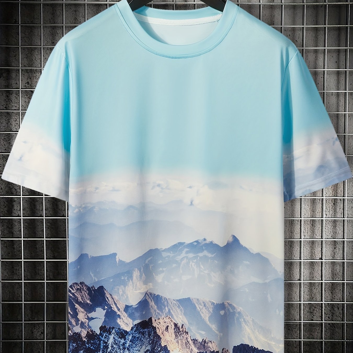 gbolsos   Wash Painting Pattern, Men's Quick-drying T-shirt, Stretch Loose Tees For Running, Gym Training