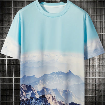 gbolsos   Wash Painting Pattern, Men's Quick-drying T-shirt, Stretch Loose Tees For Running, Gym Training
