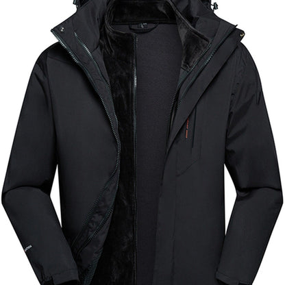 gbolsos  One Size Smaller Men's Casual Double-Layer Hooded Trench Coat Winter