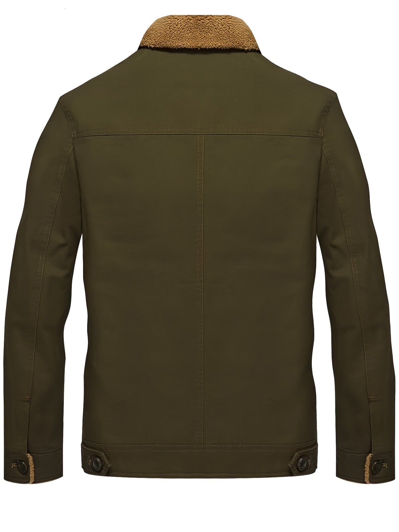 gbolsos  Men's Warm Fleece Cotton Jacket For Fall Winter, Casual Lapel Biker Jacket Coat
