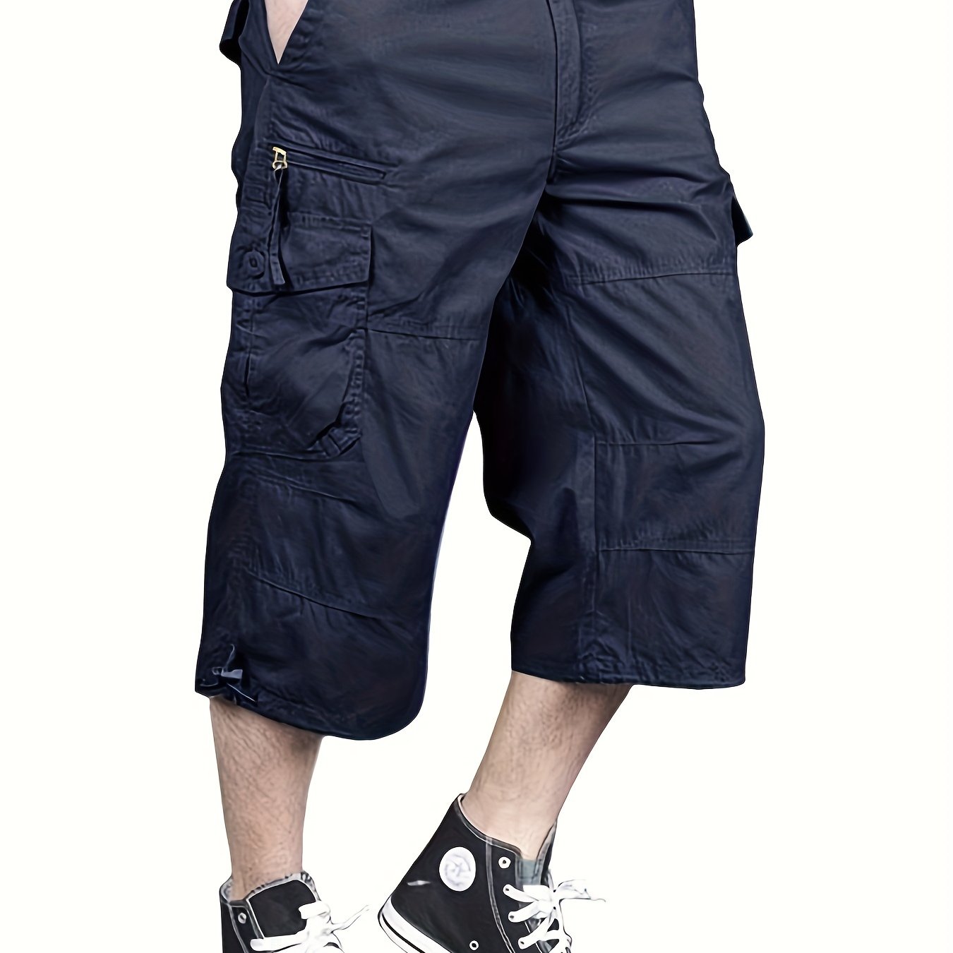 gbolsos Street Style Men's Casual Cargo Capris Jeans With Pocket, Men's Outfits