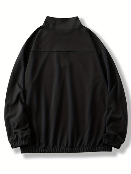 gbolsos  Men's Stand Collar Sweatshirt Pullover For Men Solid Sweatshirts For Spring Fall Long Sleeve Tops