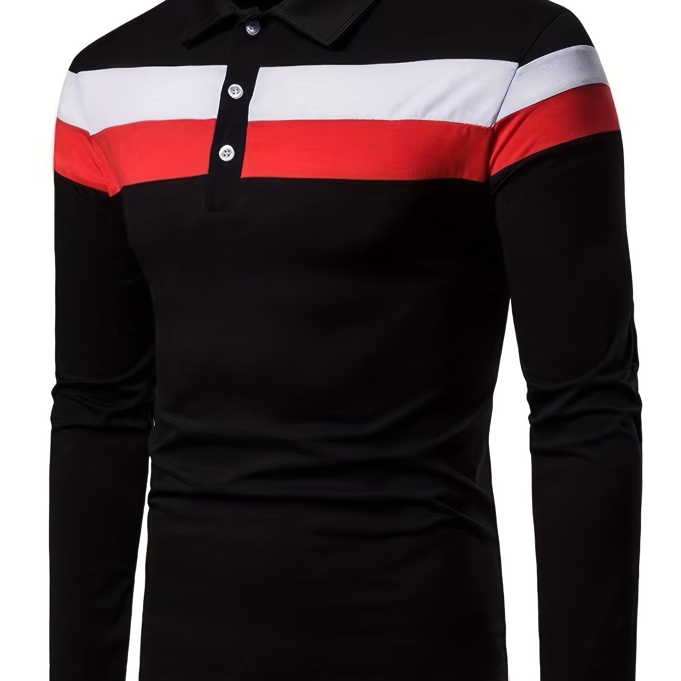 2023 New Color Matching Trendy Shirts Men's Casual Lapel Long Sleeve Polo Shirts