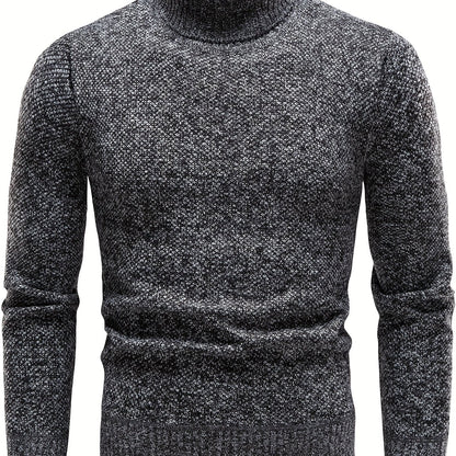 gbolsos  Men's Casual Sweater, Knit Slim Fit Pullover Turtleneck Sweater For Fall & Winter