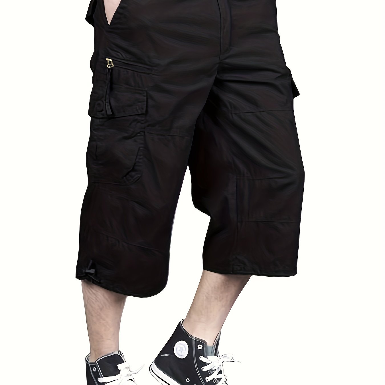 gbolsos Street Style Men's Casual Cargo Capris Jeans With Pocket, Men's Outfits