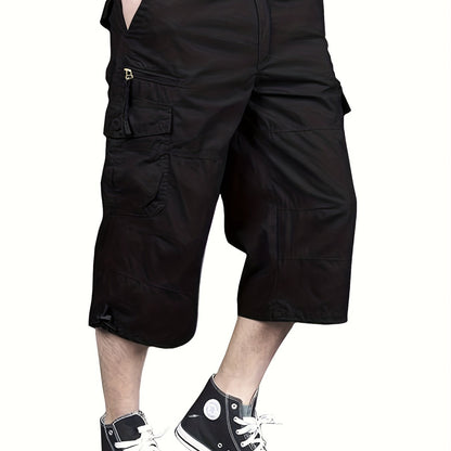 gbolsos Street Style Men's Casual Cargo Capris Jeans With Pocket, Men's Outfits