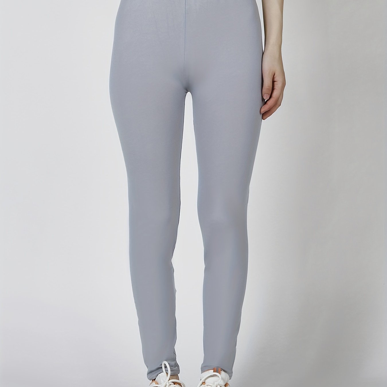 Sexy Solid Simple Leggings, Casual High Waist Elastic Fashion Bottoms Slim Leggings, Women's Clothing