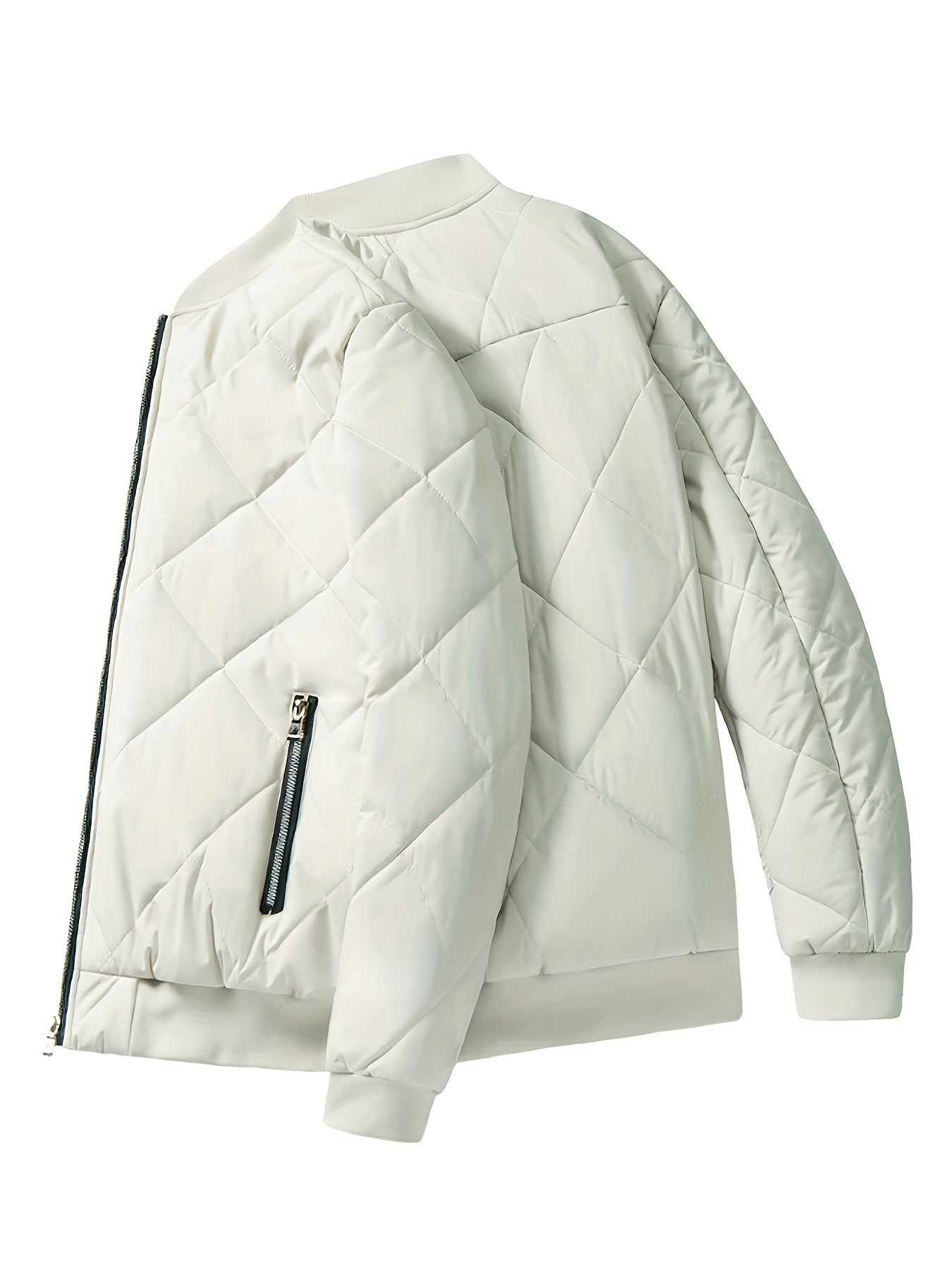 gbolsos  Warm Fleece Thickened Jacket, Men's Casual Baseball Collar Zip Up Jacket Coat For Fall Winter
