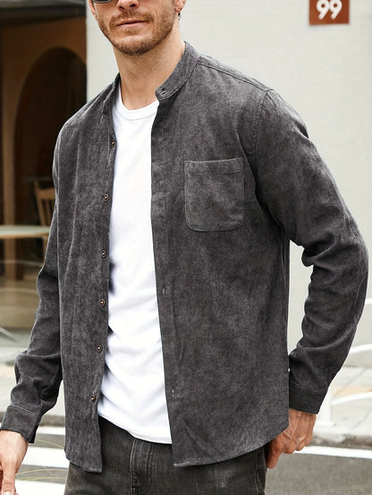 gbolsos  Men's Casual Button Up Long Sleeve Shirt With Chest Pocket, Men's Clothes For Spring Summer Autumn, Tops For Men