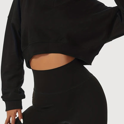 gbolsos  Minimalist Fashion Loose Casual Sports Sweatshirt,Slimming Long Sleeve Running Fitness Top,Women's Hoodie