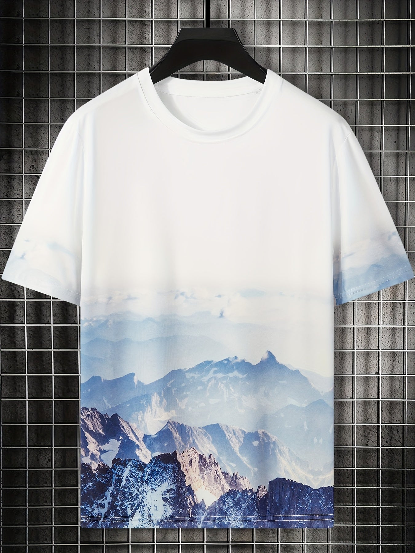 gbolsos   Wash Painting Pattern, Men's Quick-drying T-shirt, Stretch Loose Tees For Running, Gym Training