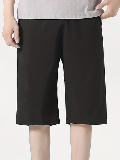 gbolsos  Quick Drying Cool Breathable Active Shorts, Men's Casual Stretch Zipper Pockets Shorts For Summer