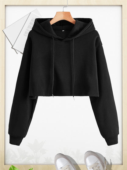gbolsosWomen Pullover Cropped Hoodies, Long Sleeves Sweatshirts, Casual Basic Hooded Top