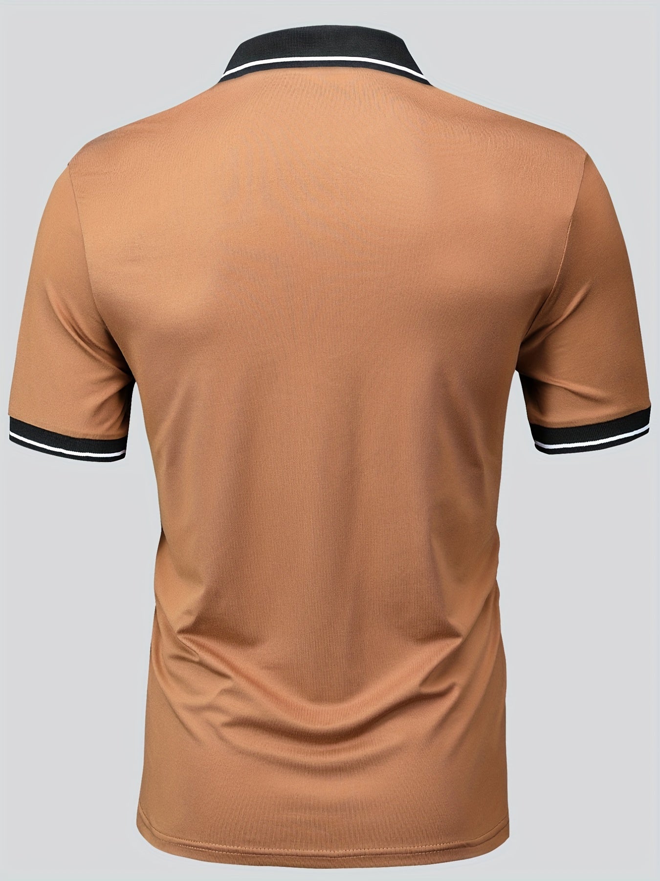 Casual V Neck Graphic Button Up Polo Shirts, Short Sleeves Comfortable Pullover Tops, Men's Summer Clothing