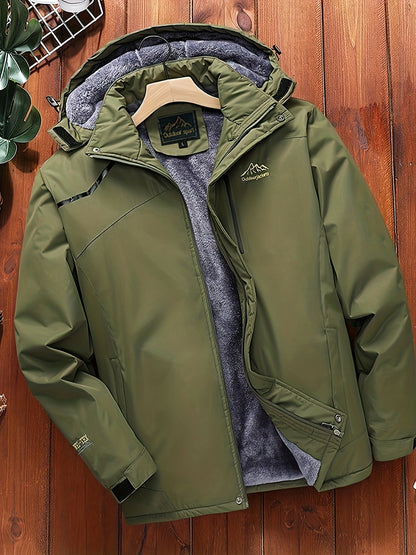 gbolsos  Men's Fleece Zip Up Hooded Jacket, Casual Sports Trench Coat
