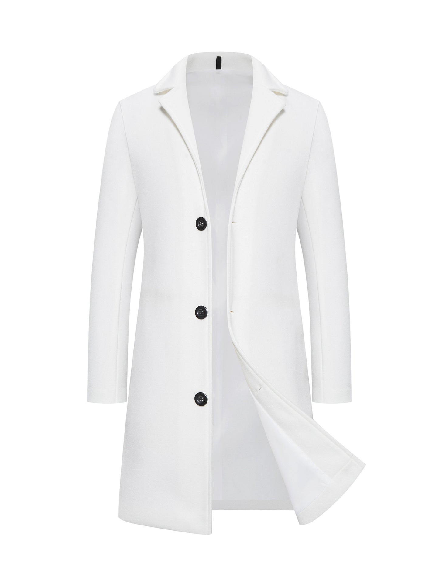 gbolsos  New Men's Mid-length Woolen Single Breasted Trench Coat Jacket