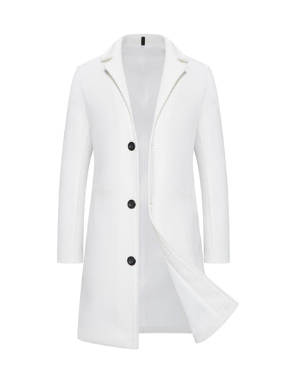 gbolsos  New Men's Mid-length Woolen Single Breasted Trench Coat Jacket