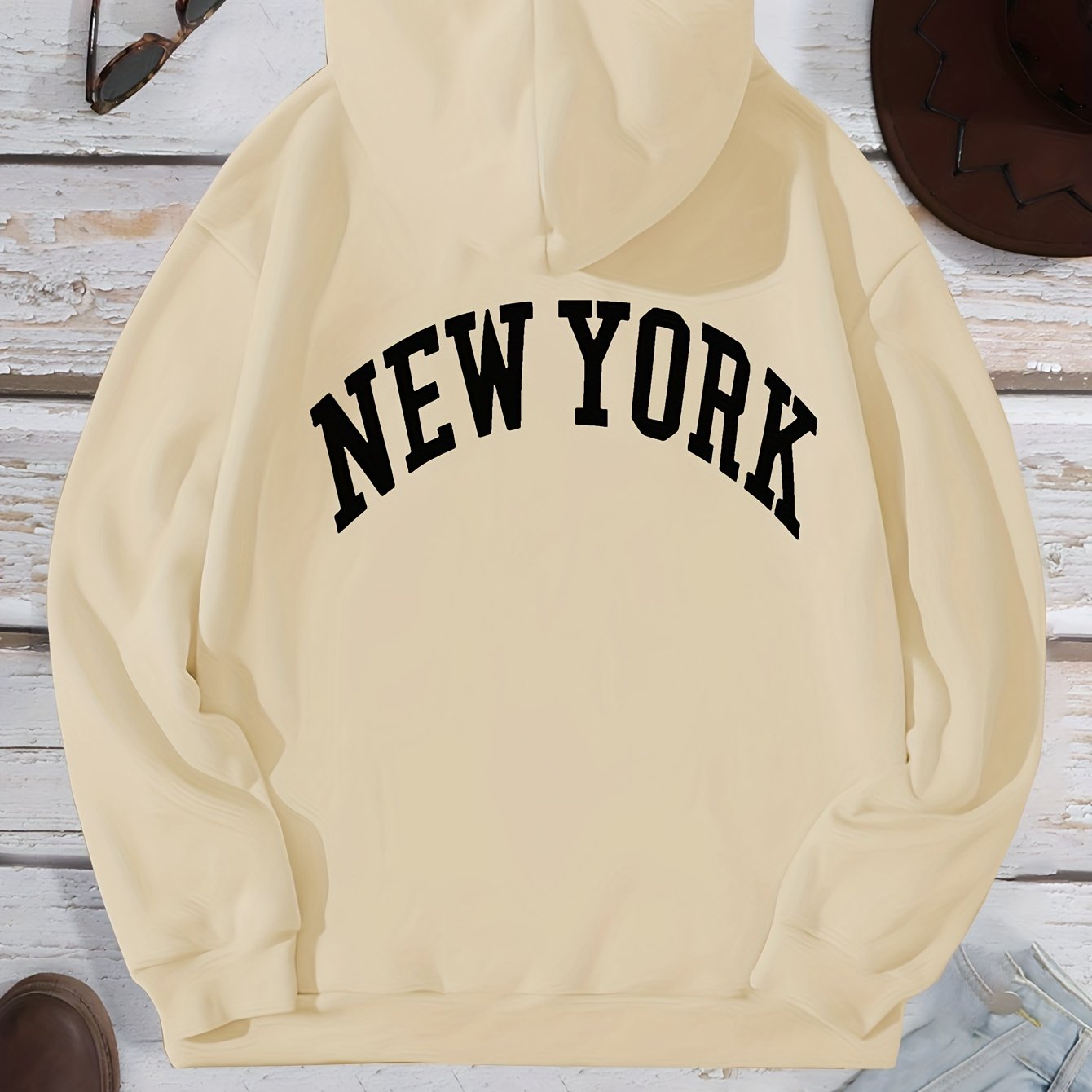 gbolsos  NEW YORK Letter Print Boys Casual Pullover Long Sleeve Hoodies, Boys Sweatshirt For Spring Fall, Kids Hoodie Tops Outdoor