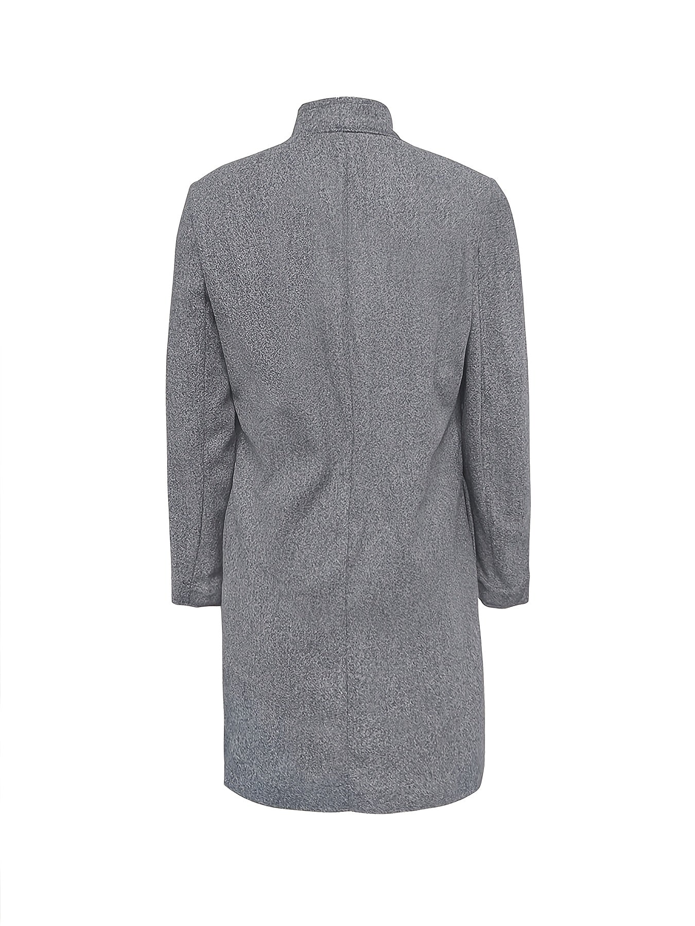 gbolsos  Slanted Zipper Solid Jacket, Casual Long Sleeve Simple Outerwear, Women's Clothing