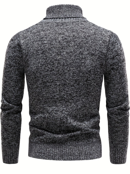gbolsos  Men's Casual Sweater, Knit Slim Fit Pullover Turtleneck Sweater For Fall & Winter