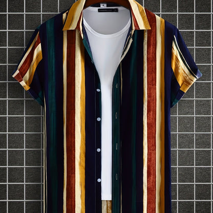 gbolsos  Men's Casual Short Sleeve Shirt, Male Hawaiian Shirt For Summer Beach Vacation