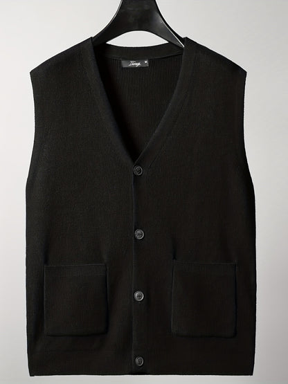 gbolsos  Plus Size Knitted Sweater, Men's New Cardigan Vest, Autumn And Winter Oversized Loose Fat Sweater