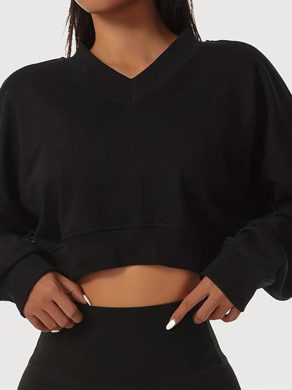 gbolsos  Minimalist Fashion Loose Casual Sports Sweatshirt,Slimming Long Sleeve Running Fitness Top,Women's Hoodie
